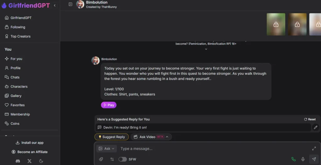 GirlfriendGPT Chat
