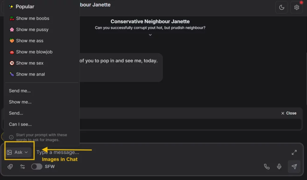 GirlfriendGPT Image In Chat