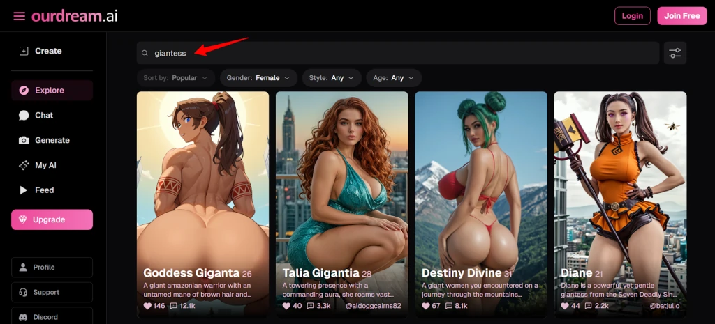 OurDream AI Giantess Girlfriends